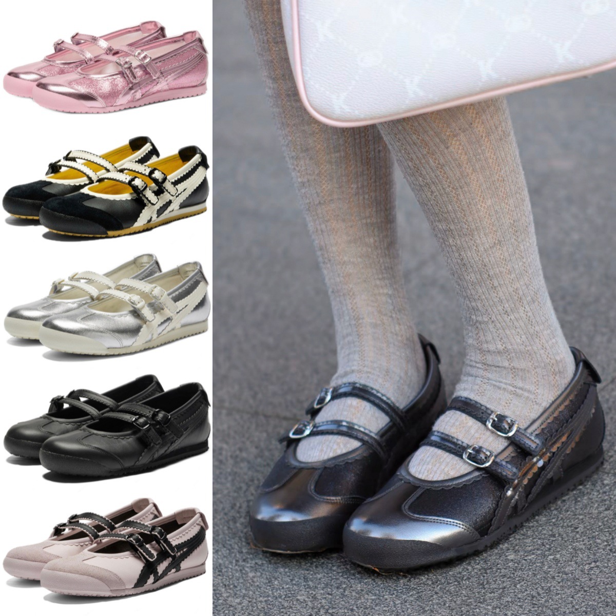 Purely Original New Tiger Onitsuka Tiger Mary Jane Ballet-Style Dance Shoes Shallow Flat Shoes Tgrs Casual Women's Shoes