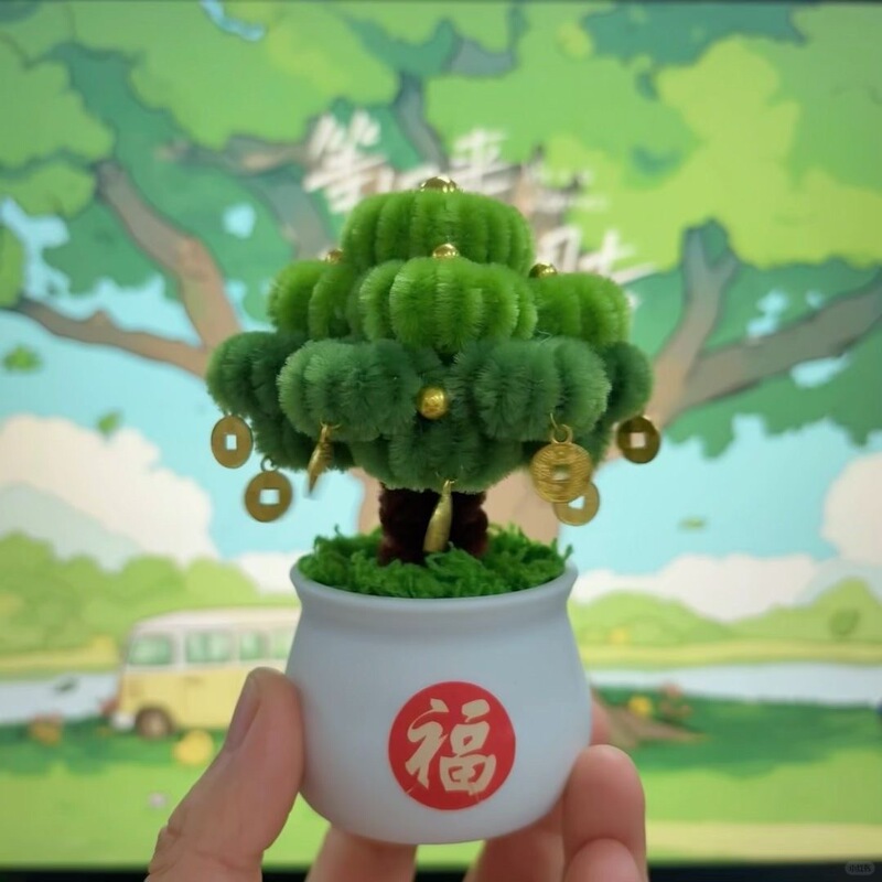 創意小衆の自作小衆が棒をねじって金を出す木の鉢植えのdiy材料はテーブルを包んで卒業シーズンの誕生日プレゼントを並べます。|undefined
