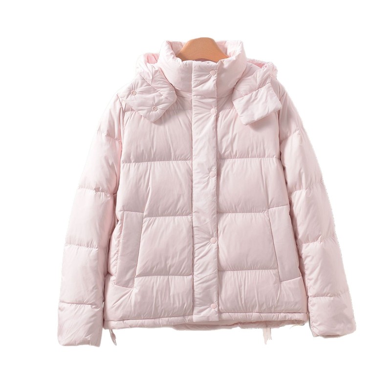 25冬季新款lu家连帽五格泡芙羽绒服休闲修身鸭绒保暖外套面包服|undefined