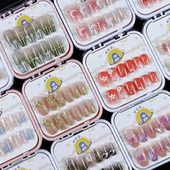 空氣軟甲無摺痕 手工穿戴甲片 輕奢軟料24片塑料盒裝美甲甲片批發