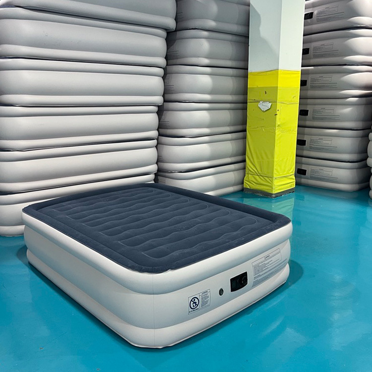 Factory Customized Single Person Household Air Mattress Double Thickened and High-rise British Standard Built-in Air Pump High Bed