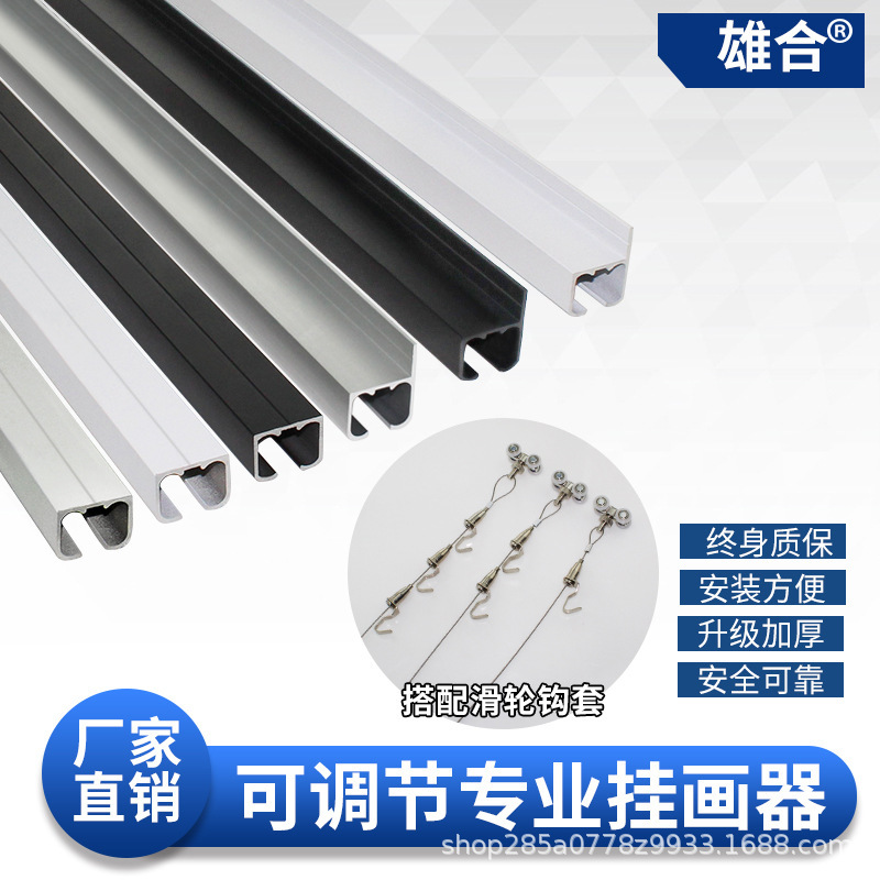 Picture Painting Device Track Pulley Lanyard Hook Painting Exhibition Studio Removable Adjustable Rope Hook Calligraphy and Painting Hook Guide Rail Poster