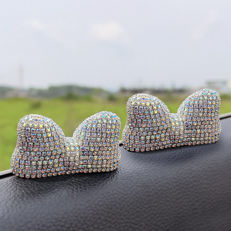 Car center console cute diamond bow Mickey Minnie accessories instrument panel decoration DYI material women