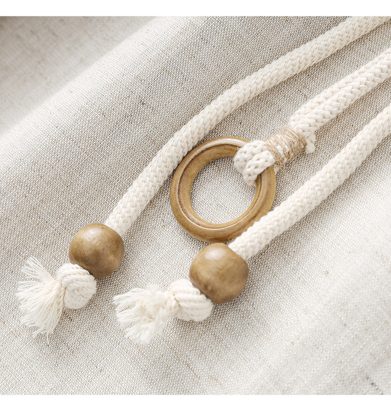 Đầm maxi nữ không tay phong cách Bohemian chất liệu linen tencel phối tua rua — Màu kaki chi tiết 20