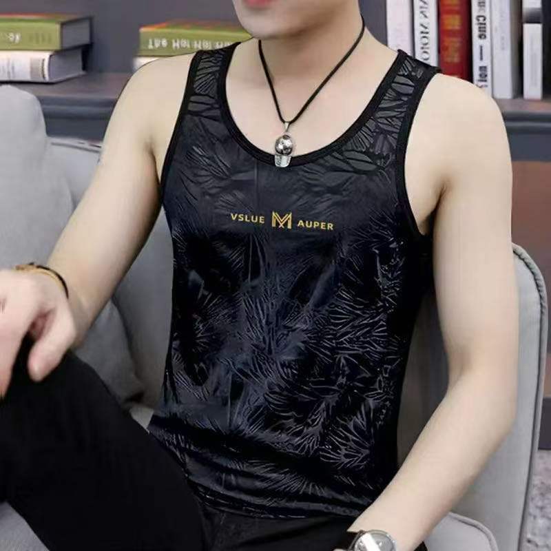 Popular Style Round Neck Vest, Breathable Men's Ice Silk Quick-Drying Clothing, Casual Sports Short-Sleeved Fitness Vest for Men Popular Style Round Neck Vest, Breathable Men's Ice Silk Quick-Drying Clothing, Casual Sports Short-Sleeved Fitness Vest for Men