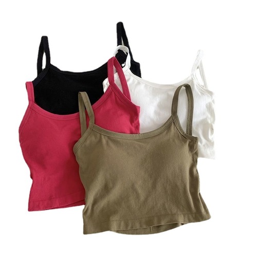 Sexy criss-cross beautiful back bottoming camisole for women with breast-wrapped inner layer, breathable, seamless, comfortable, anti-exposure, outer wear tube top