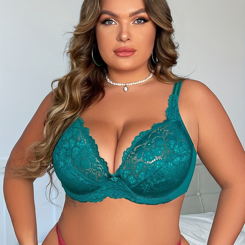 Independent station Amazon Women's sexy plus size bra lace push up comfortable bra cross-border European and American plus size underwear