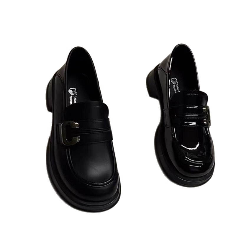 Zapatos de cuero británicos retrógrados franceses zapatos de tacones bajos negros zapatos Lefour 2026 primavera y otoño zapatos uniformes zapatos mujeres