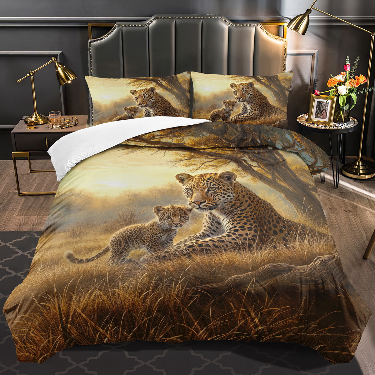 Textil doméstico transfronterizo molienda impresión digital elefante primer plano quilt kit fuente fábrica llevar a cabo tem / JIT