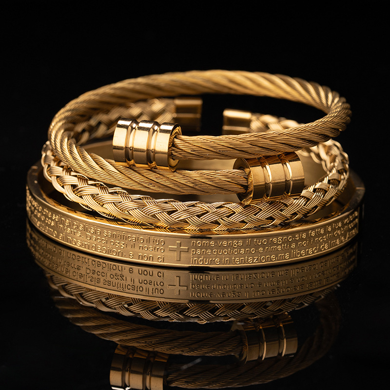 Traje de pulsera de acero de titanio tejido de Cabeza Cuadrada cilíndrica de acero inoxidable digital romano de la vendimia de los hombres vendedores calientes transfronterizos