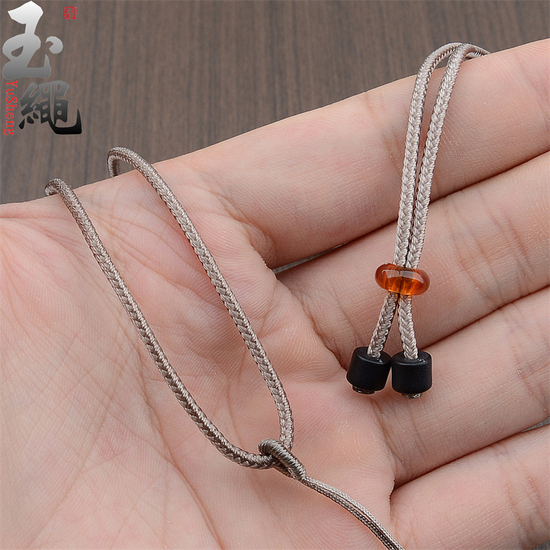 Simple plain rope wholesale men's and women's necklace rope jade crystal pendant lanyard beeswax agate woven neck rope