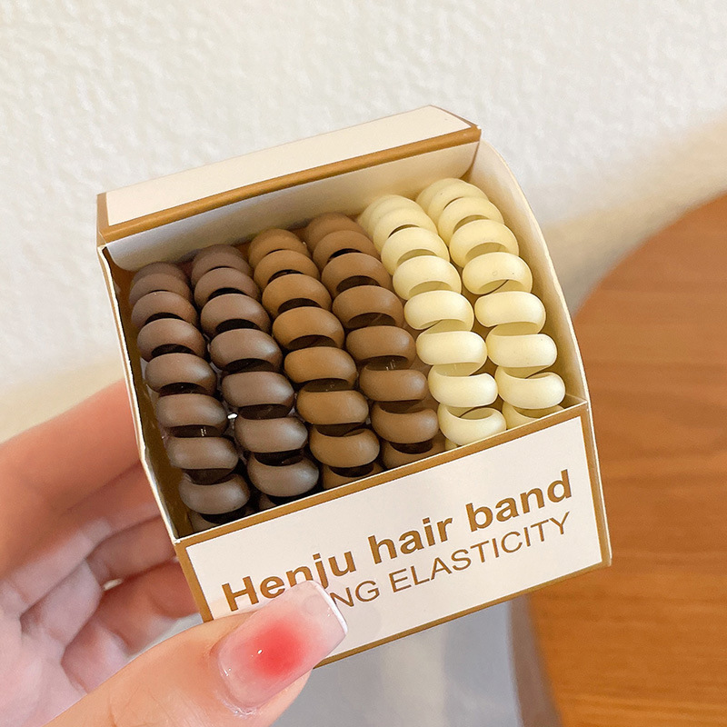 Color helado simple elegante de alta moda elástica línea telefónica anillo de pelo tocado Cola de Caballo lazo durable cuerda de pelo accesorios para el cabello