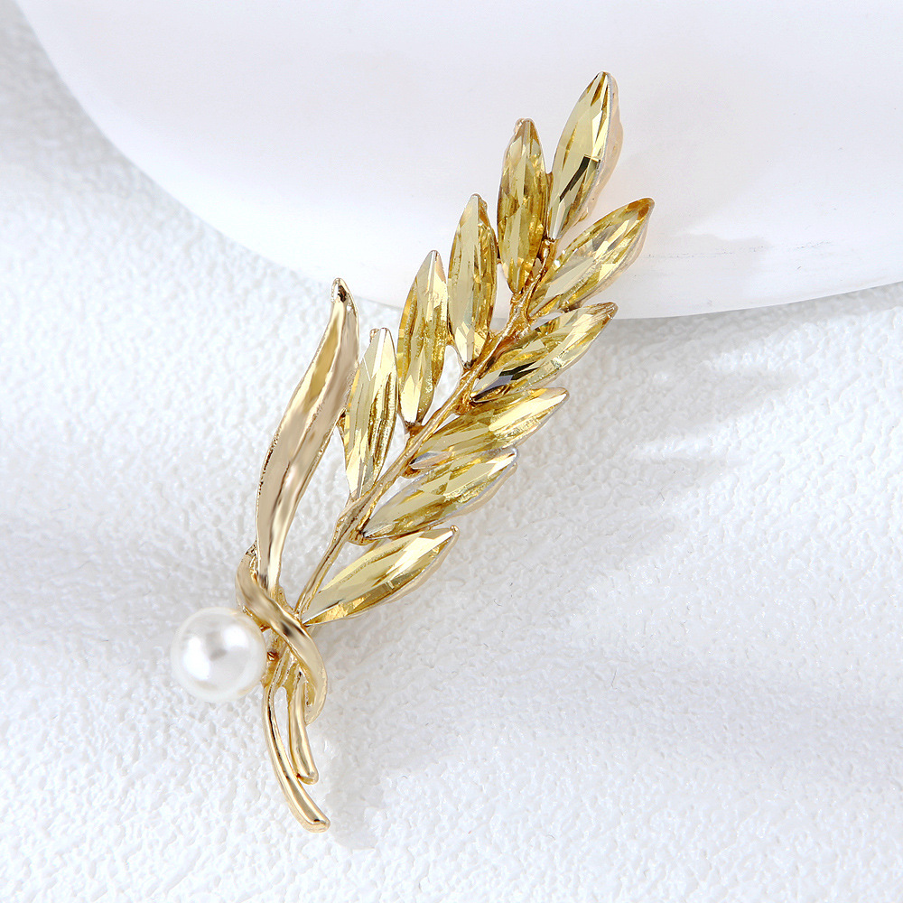 Χρυσή καρφίτσα αυτιού σιταριού γυναικεία εξαιρετική καρφίτσα καρφίτσας σιταριού με στρας επαγγελματική κοστούμι αξεσουάρ spot_voghion.com