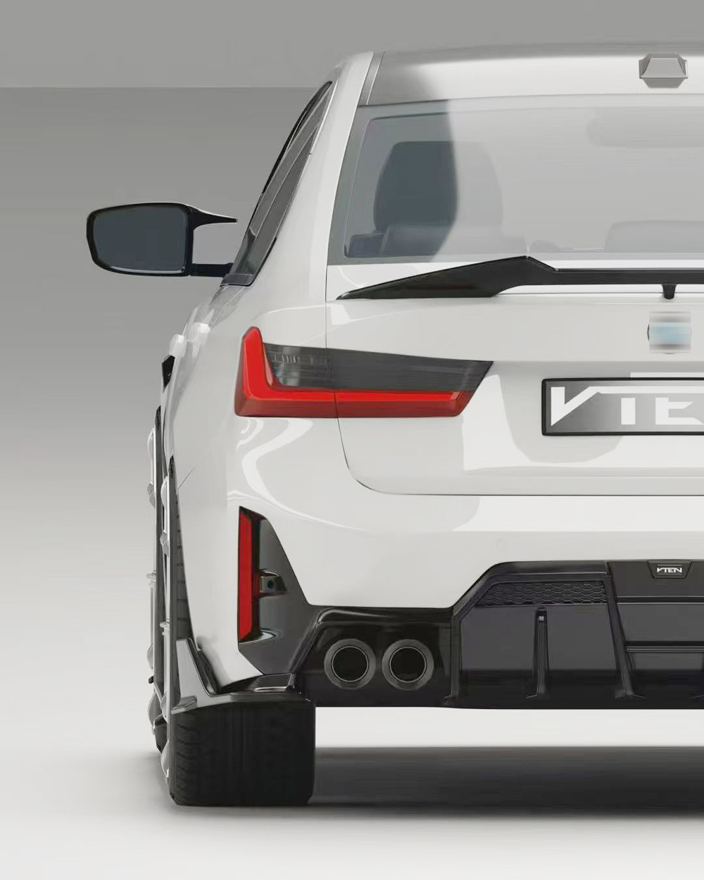 Suitable for BMW 3 Series G20/G28 modification, VTEN second-generation rear spoiler with glossy black paint, V2 rear spoiler for non-destructive installation