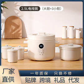 2.5升电炖锅蒸锅燕窝炖盅隔水炖家用陶瓷bb煲汤煮粥神器养生自动