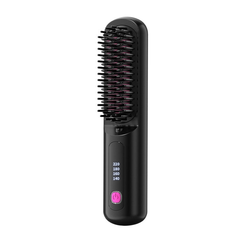 ストレートヘアコーム ワイヤレス マイナスイオン 髪を傷めない ポータブル ストレートヘアコーム ストレート＆カール両用 充電式 電動 ワイヤレス|undefined