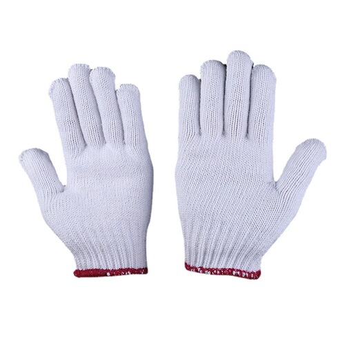 Factory Wholesale 700g Padded Safety Gloves, Knitted Cotton Yarn White Gloves, Heavy Duty Cut-Resistant and Abrasion-Resistant Work Gloves