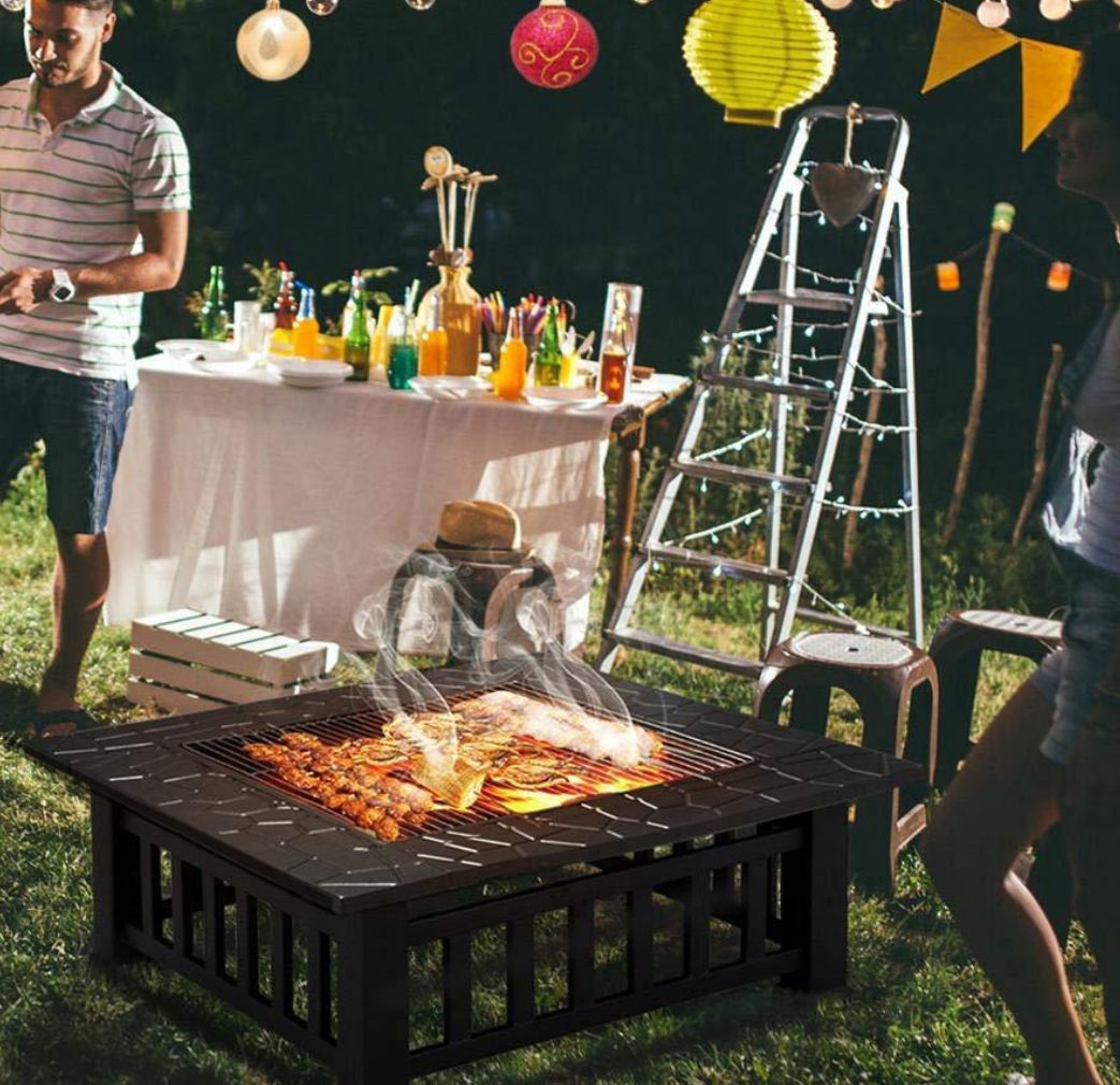 Comercio exterior europeo y americano cuadrado imitación mosaico camping escritorio barbacoa horno familia partido brasero horno de carbón