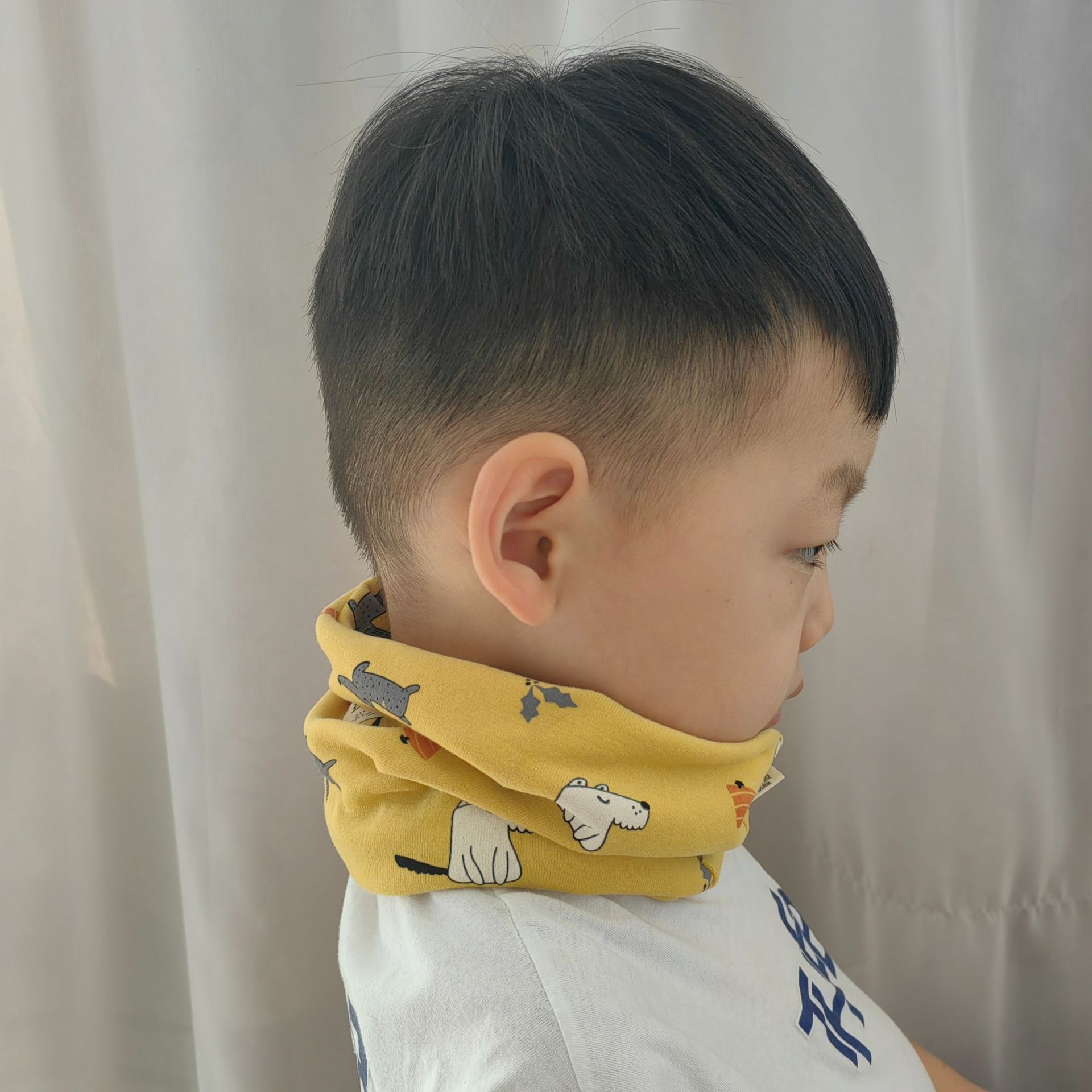 Children's Scarf Men's Autumn and Winter Cotton Women's Pullover Neck Set Baby's Winter Windproof Warm Children's Korean Fashion Scarf