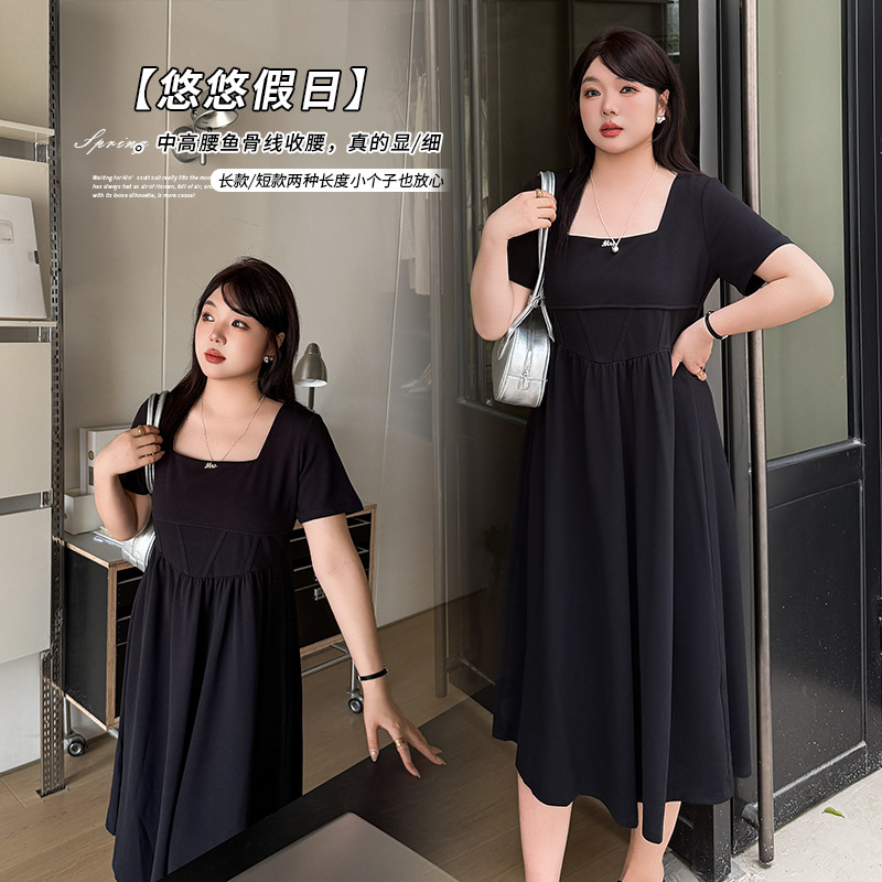  夏  L-4XL 大きいサイズ ワンピース（2タイプ：ショート丈、ロング丈）