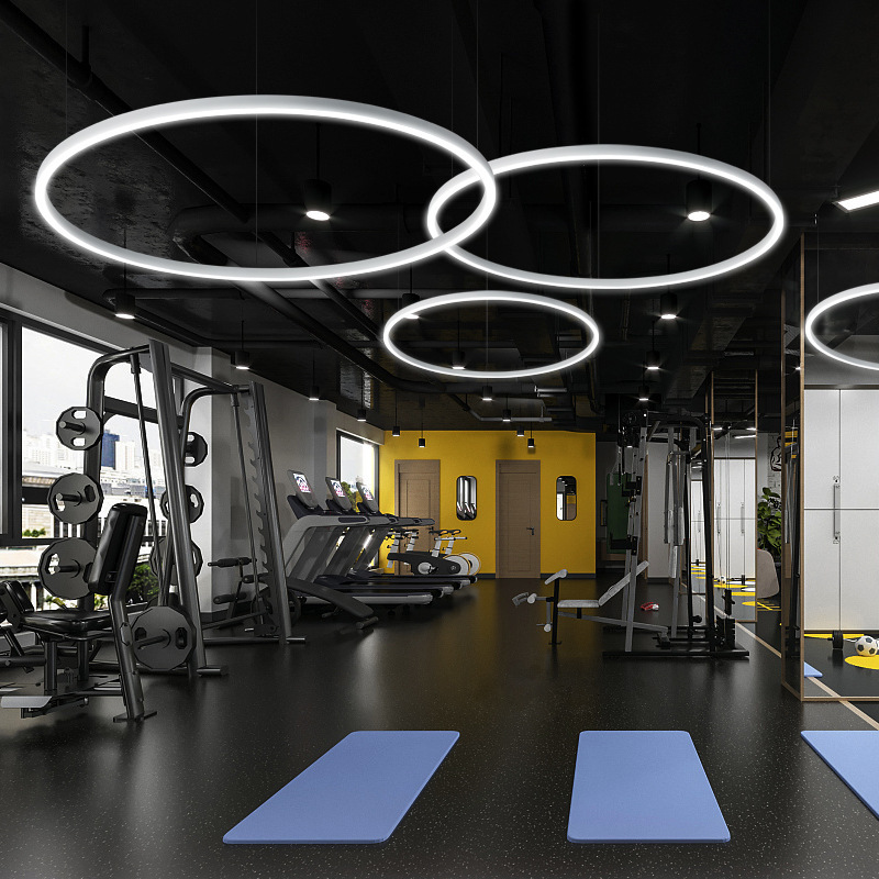 Sala de reuniones redonda lámpara de oficina simple moderna LED hotel centro comercial gimnasio ingeniería luz