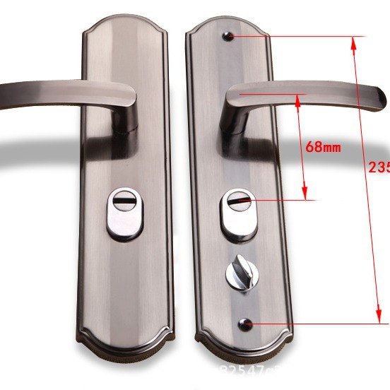 Venta al por mayor manija de la puerta antirrobo manija de la puerta de oro negro manija de la cerradura puerta opuesta sala de alquiler manija 235 agujero espaciamiento