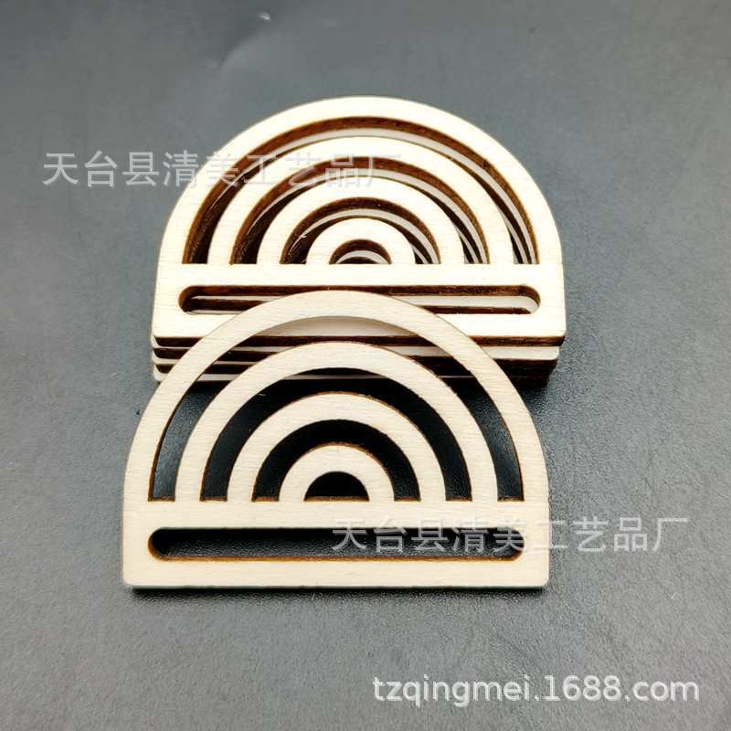 4*2,8 cm de madera álamo arco iris madera chip con agujero/sin agujero decorativo arco iris forma colgante 20 unidades un paquete