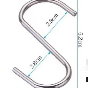 Fábrica de acero inoxidable tipo S gancho S gancho de almacenamiento de metal supermercado gancho de cocina