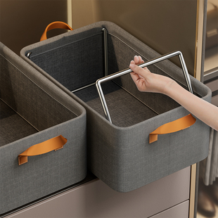 Steel Frame Household Storage Box Wardrobe Layered Artifact Clothes Pants Fitting Box Fabric Cationic Storage Basket
