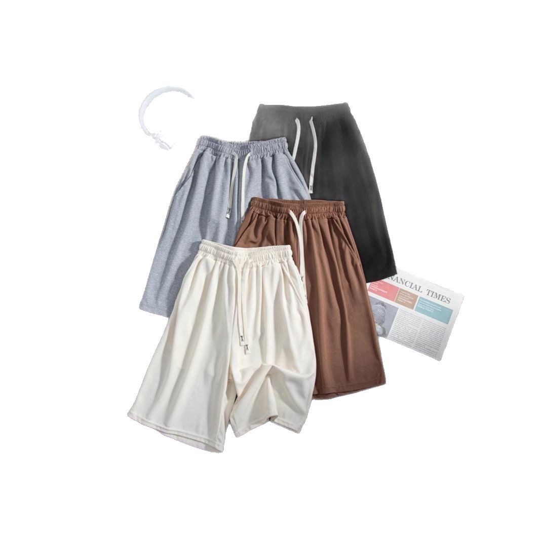 Hombre de verano casual holgado coreano waffle pantalon transpirable universal juvenil retro americano pantalones de cinco puntos