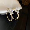 Zirconium, earrings, accessory, European style, internet celebrity, simple and elegant design