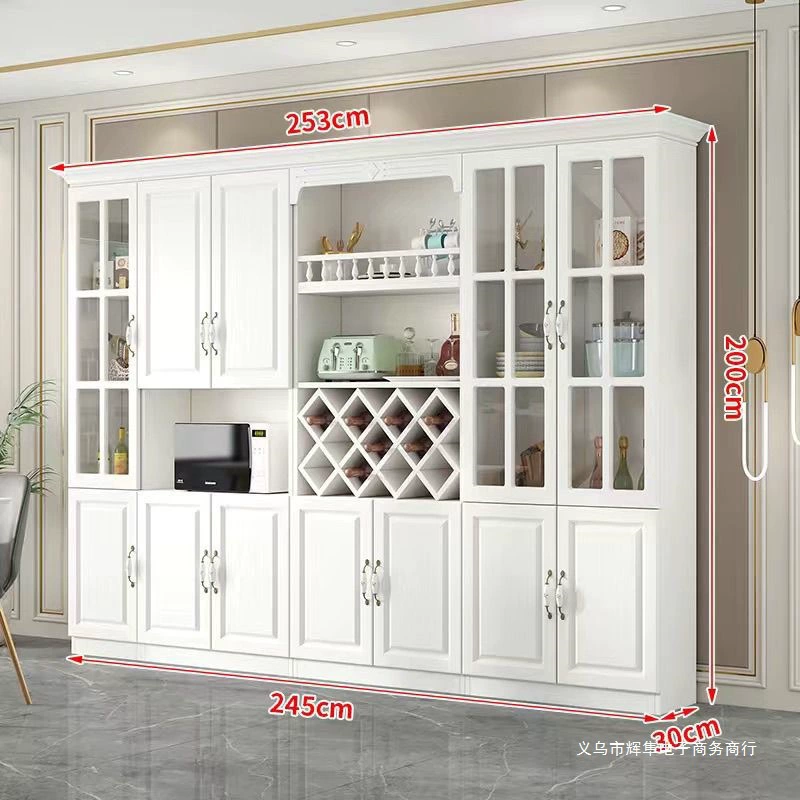 Гостиная в европейском стиле, винный шкаф, комбинированный шкаф, кухонный шкаф из цельного дерева, винный шкаф, витрина, чайный сервиз, домашний шкаф для хранения