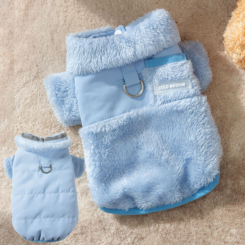 Otoño y invierno perros perros pequeños y medianos ociosos viento cálido macarón doble cara ropa de algodón simple gato ropa de perro