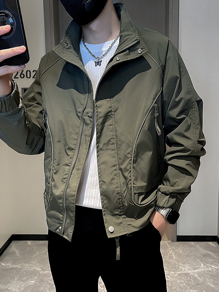 Chaqueta de hombre nuevo 2024 ropa de trabajo de la marca de moda chaqueta de cuello alto