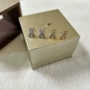 交叉镶钻18k玫瑰金耳钉