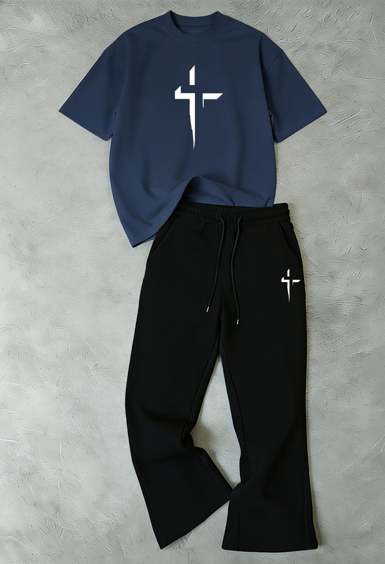 2026 New Unisex Simple Casual Sports Suit: Versatile Crew Neck T Shirt + Sweatpants Two Piece Set For Everyday Wear_viptrois.com