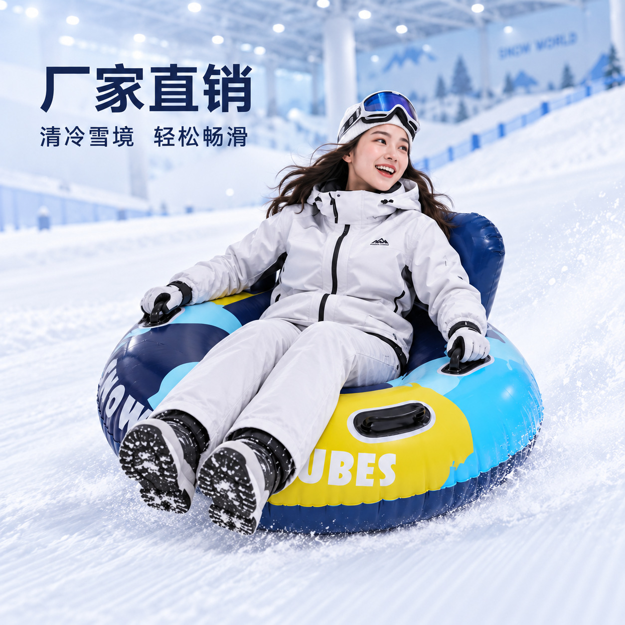 Factory direct sales of custom-made PVC outdoor inflatable snow rings with handles