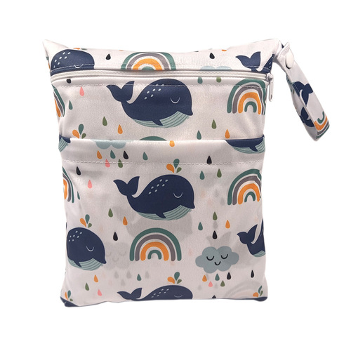 SGS-certified 32-piece cartoon print small double-zip diaper bag storage bag washable organizer bag