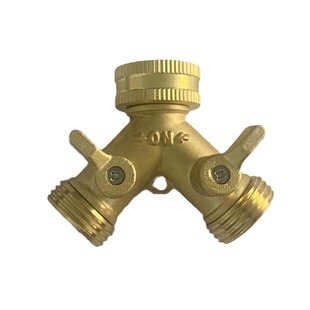 Garden Copper Connector 3/4 All-Copper Diverter 6-Point Faucet One-To-Two Connector Y-Shaped Garden Hose Diverter