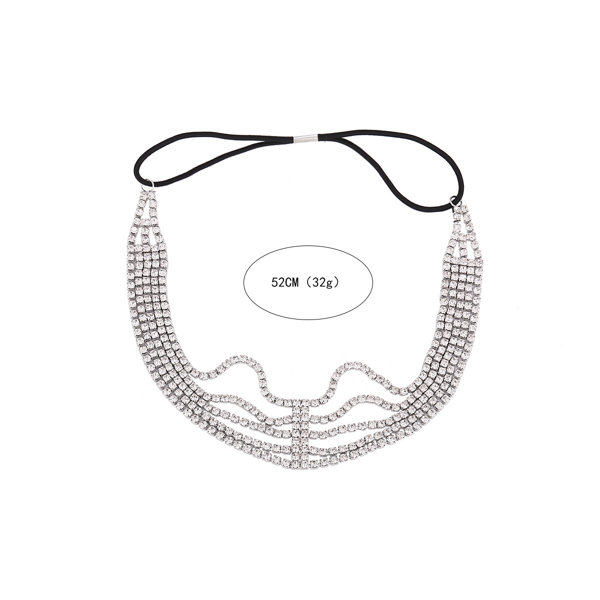 2023 transfronteriza nupcial rhinestone banda para el cabello banda elástica cadena decoración tocado moda de las mujeres personalizado elástico accesorios para el cabello