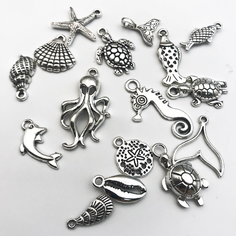 1g Weight Pendant Jewelry Making Type DIY Jewelry Accessories Classification 1 Piece Quantity Alloy Material Tortoise, Animal, Starfish, Ocean, Hippocampus, Shell Pattern Plating Design Cartoon Style, Retro Style 1 Piece Alloy Tortoise Animal Starfish Pendant DIY Jewelry Accessories 7