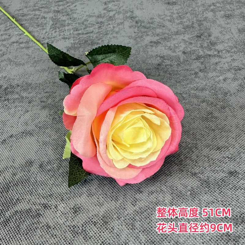 Rosa artificial sola sensación de múltiples cabezas rosa boda flor artificial sala de estar decoración tiro flor artificial flor de seda al por mayor