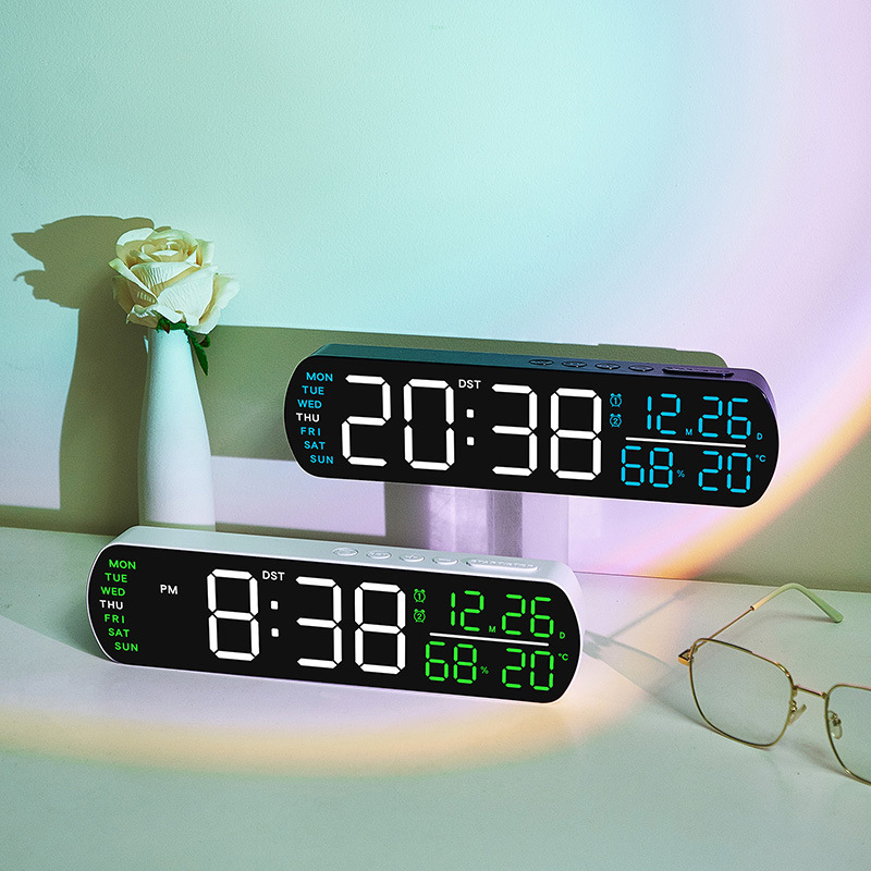 新多機能目覚まし時計クロスボーダーLED時計多機能電子時計シンプルデスクトップデジタル時計時計6671|undefined