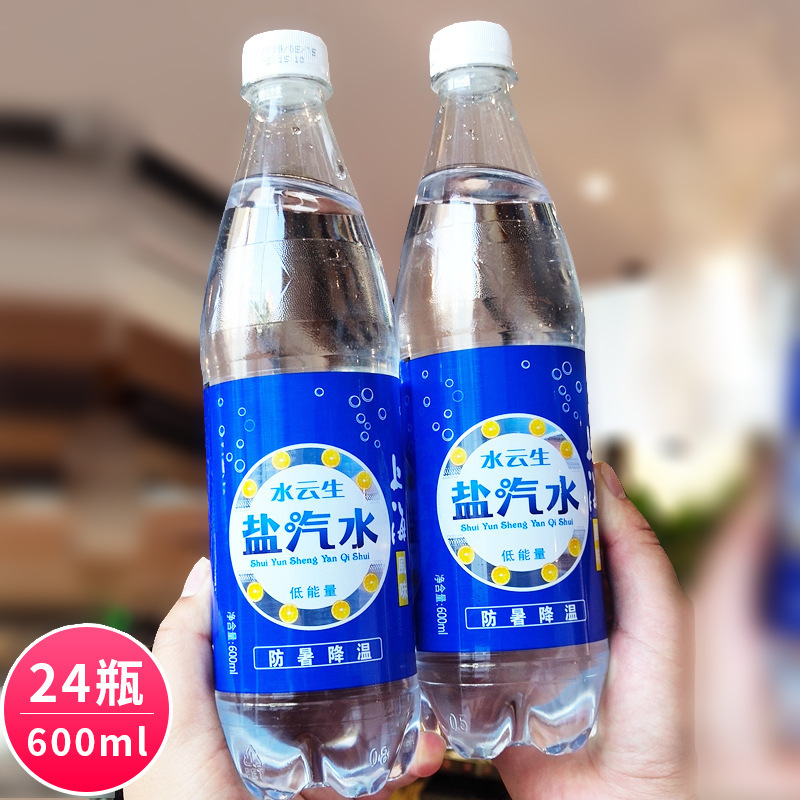 招代理厂家批发盐汽水碳酸饮料600ml*24瓶装夏天工厂福利量大从优