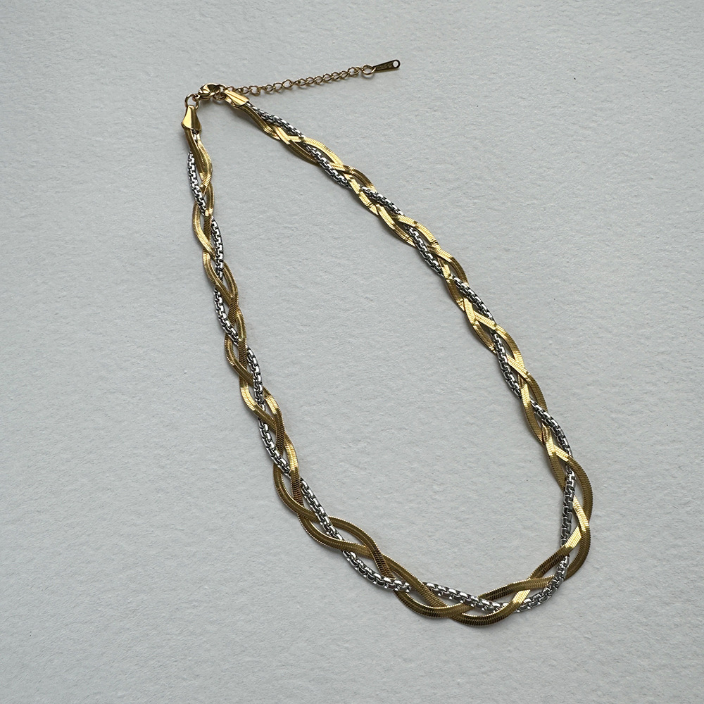 18K Gold Plated Plating Material Necklace Classification Casual Retro Printing Titanium Steel Plating 18K Gold Plated Women's Necklace