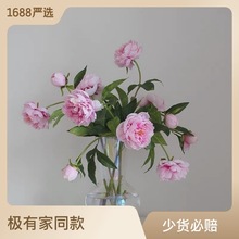 高品质芍药仿真花粉色白色客厅装饰假花网红拍摄道具空间陈列设计