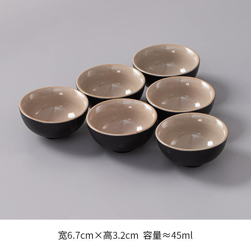 Ceramic tea cup, glass tea set, 6 pieces
