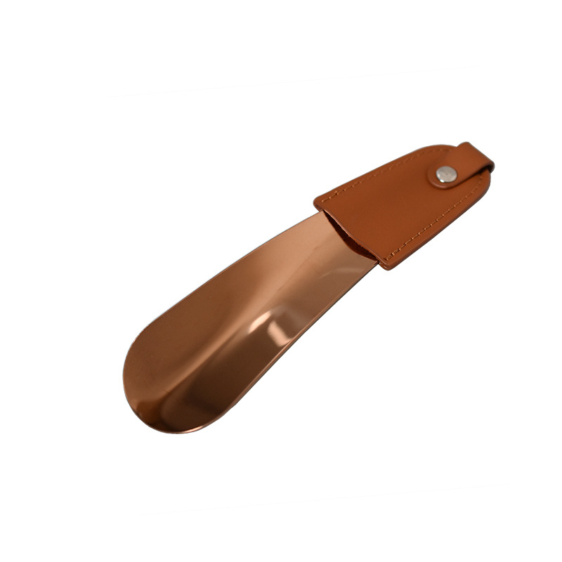 16,5 CM largo 304 acero inoxidable marrón funda de cuero oro rosa