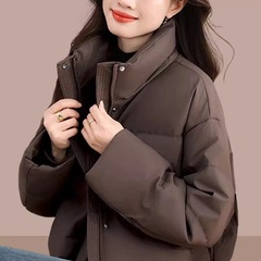 爆款棉服2025年新款女冬季棉衣韩版宽松抽绳面包服短款棉袄外套
