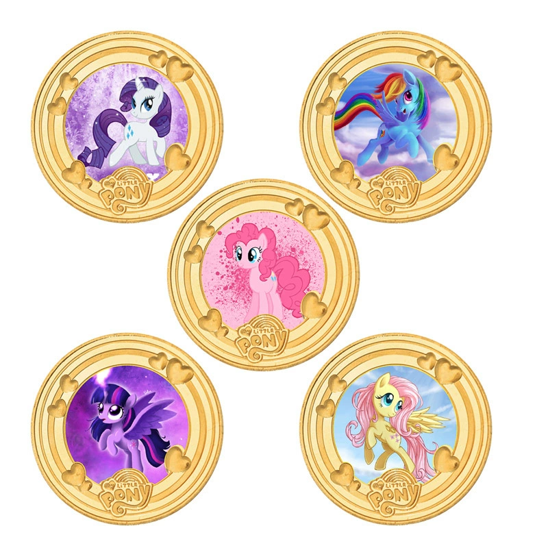 Коллекционная монета-подставка Little Pony на память (2025) — набор много монет, варианты подарков, акриловая рамка и коробка